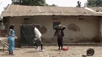 Big Black Cock Drills Tight African Pussy