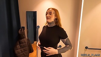 British Student With A Big Butt Gets Anal Sex From Two Unknown Men In Changing Room